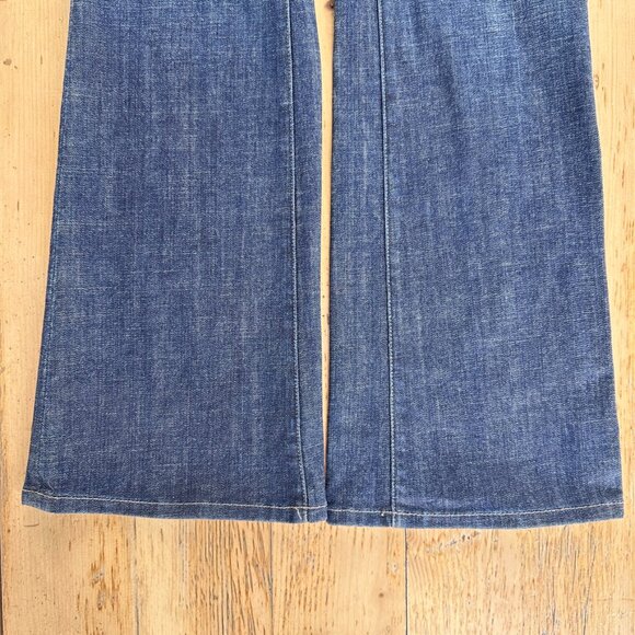 Kasil Customized Women's Dark Wash Wide Leg Jeans USA Red Pockets Sz 31 Selvage - Picture 2 of 13